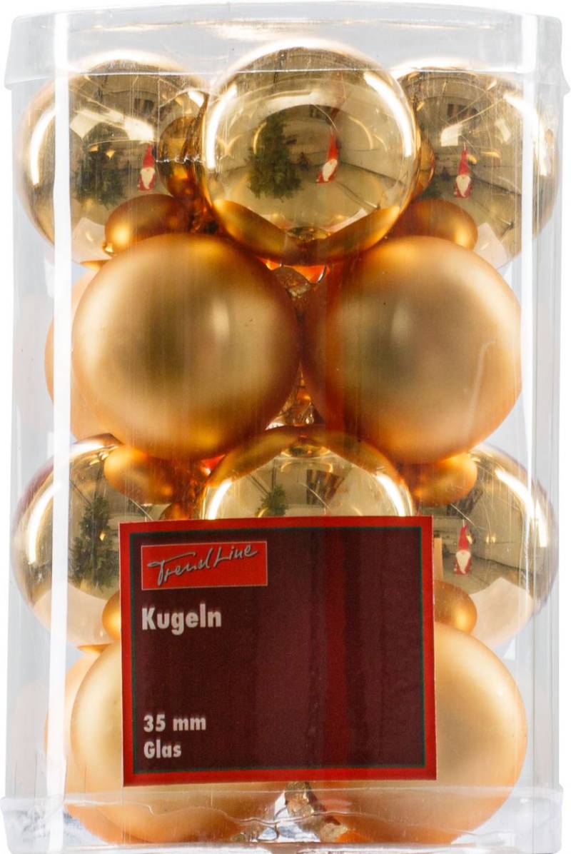 TrendLine Weihnachtskugeln aus Glas Ø 3,5 cm gold 16 Stück von TRENDLINE