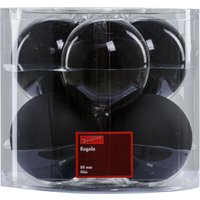 TrendLine Weihnachtskugeln aus Glas Ø 8,0 cm schwarz 6 Stück Christbaum- & Feiertagsschmuck von TRENDLINE