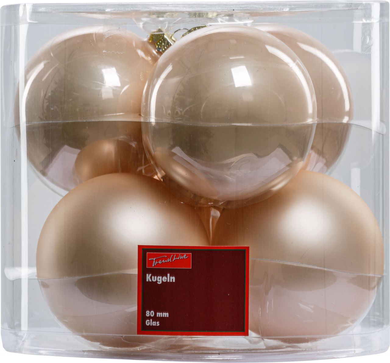 TrendLine Weihnachtskugeln aus Glas Ø 8 cm champagner 6 Stück von TRENDLINE