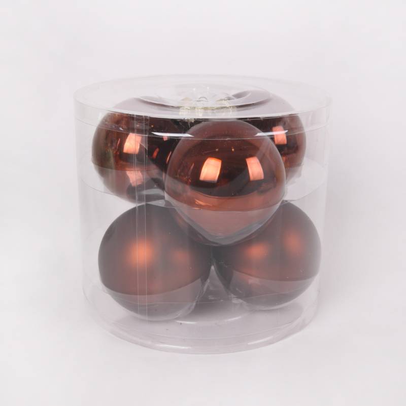 TrendLine Weihnachtskugeln aus Glas Ø 8 cm espresso 6 Stück von TRENDLINE