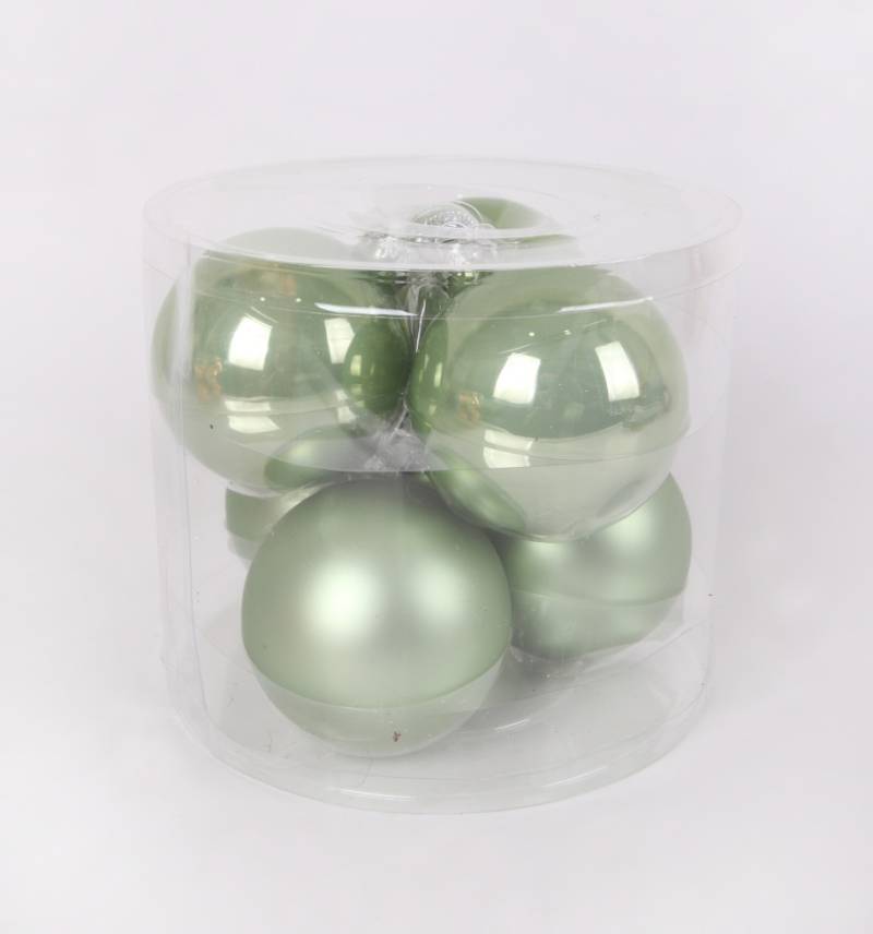 TrendLine Weihnachtskugeln aus Glas Ø 8 cm light green 6 Stück von TRENDLINE