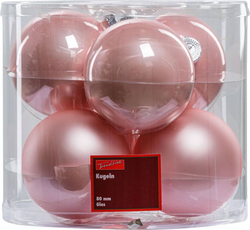TrendLine Weihnachtskugeln aus Glas Ø 8 cm puderrosa 6 Stück TrendLine Weihnachtskugeln aus Glas Ø 8 cm puderrosa 6 Stück von TRENDLINE