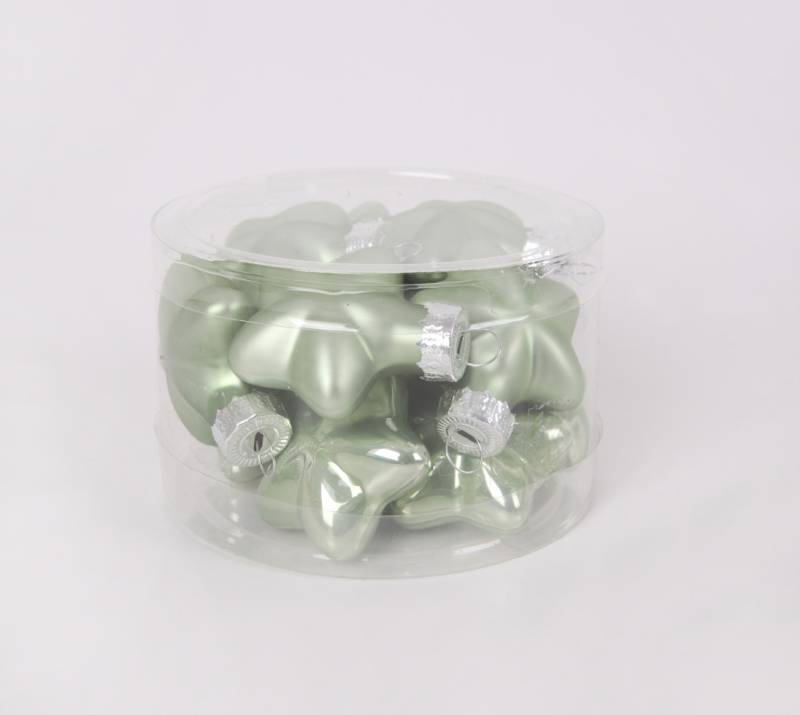 TrendLine Weihnachtskugeln aus Glas Sterne Ø 4 cm light green 12 Stück von TRENDLINE