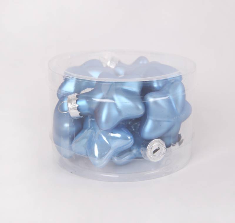 TrendLine Weihnachtskugeln aus Glas Sterne Ø 4 cm sky blue 12 Stück von TRENDLINE