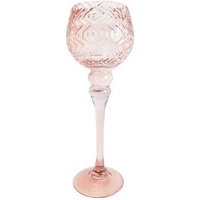 TrendLine Windlicht Glas Ø 13 x 30 cm rosa von TRENDLINE