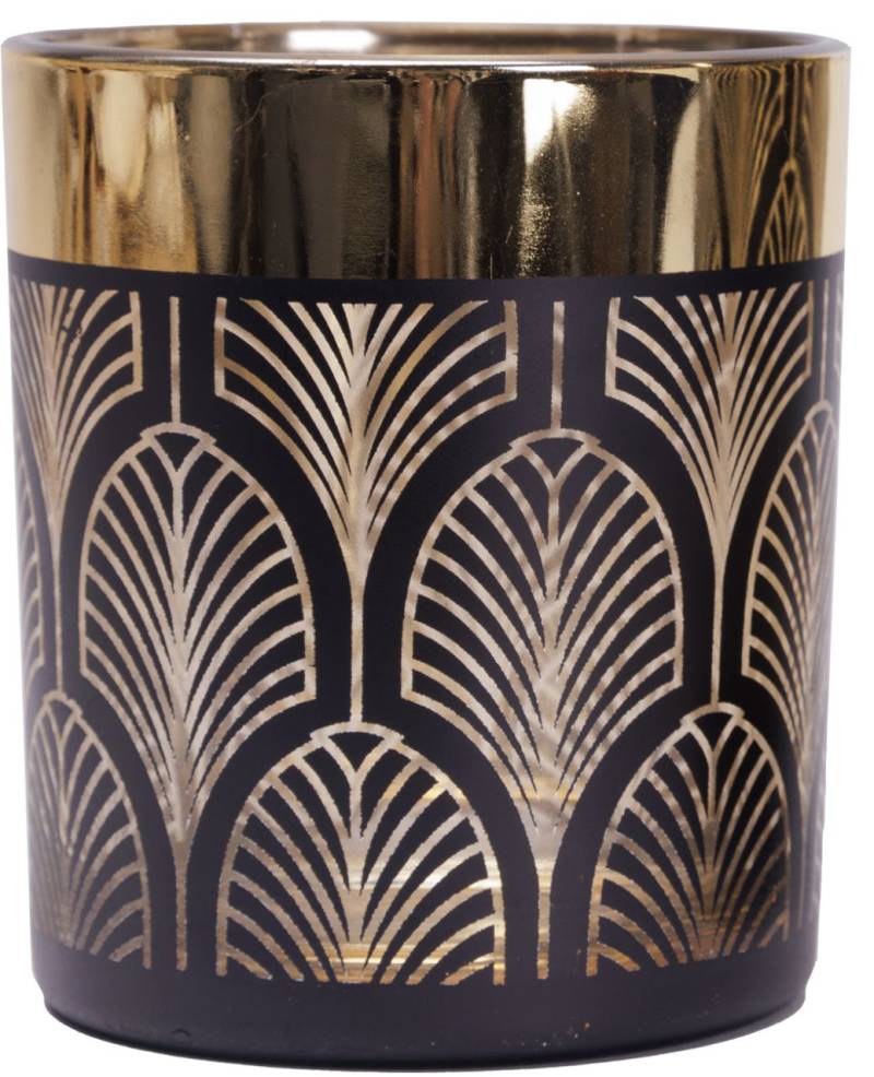 TrendLine Windlicht Glas Ø 8 cm schwarz gold von TRENDLINE