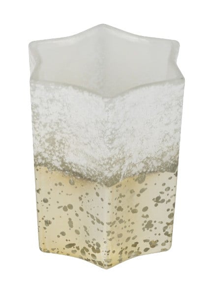 TrendLine Windlicht Glas Stern 9 cm weiß gold von TRENDLINE