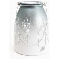TrendLine Windlicht Glas Winter Ø 14 cm silber-weiß Deko-Kerzenständer & -Teelichthalter TrendLine Windlicht Glas Winter Ø 14 cm silber-weiß Deko-Kerzenständer & -Teelichthalter von TRENDLINE