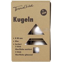 Trendline Christbaumkugeln Glas Ø 8cm 6Stk Weihnachtskugeln Weihnachtsbaumkugeln von TRENDLINE