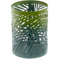 Deko Windlicht 11 x 15cm Blau/Grün Metall/Glas Kerzenglas Gartendeko - Trendline von TRENDLINE