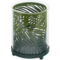 Deko Windlicht 9 x 12cm Blau/Grün Glas/Metall Kerzenglas Gartendeko - Trendline von TRENDLINE