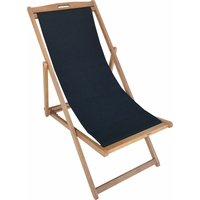 Trendline - Liegestuhl Eukalyptus Holz Sonnenliege schwarz Strandliege von TRENDLINE