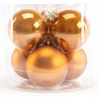 Weihnachtskugeln aus Glas ø 8 cm bernstein 6 Stück Christbaum- & Feiertagsschmuck - Trendline von TRENDLINE