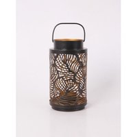 Windlicht Blätter Metall Ø 9 x 17 cm schwarz gold Windlicht von TRENDLINE