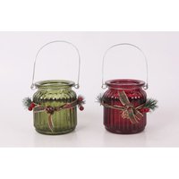 Windlicht mit Weihnachtsschmuck Glas Ø 8 x 9 cm rot grün 2-fach sortiert Dekoartikel Windlicht mit Weihnachtsschmuck Glas Ø 8 x 9 cm rot grün 2-fach sortiert Dekoartikel von TRENDLINE