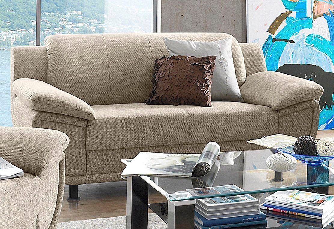 TRENDMANUFAKTUR 2-Sitzer Rondo, Breite 178 cm, breite Armlehnen, Füße schwarz, Couch wahlweise mit Federkern und in verschiedenen Bezügen bestellbar von TRENDMANUFAKTUR