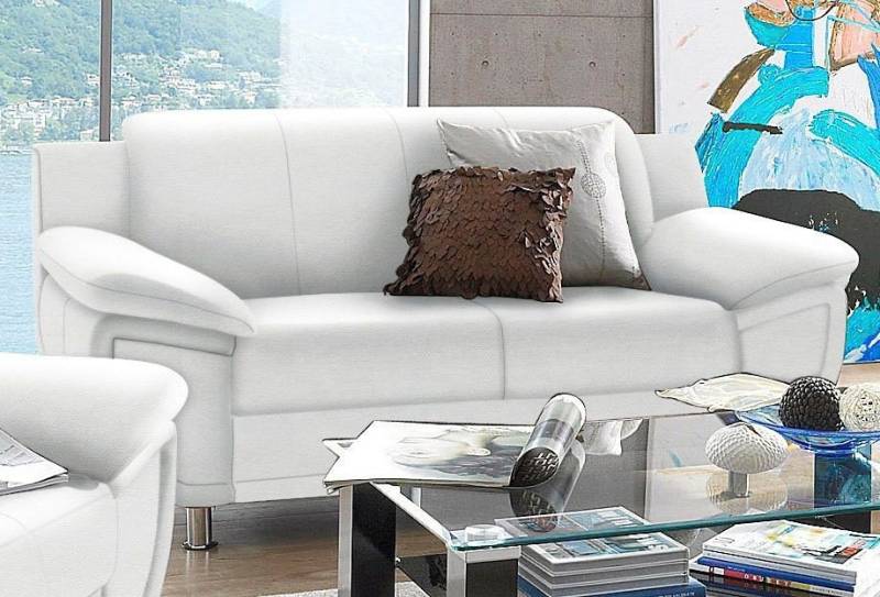 TRENDMANUFAKTUR 2-Sitzer Rondo, Breite 178 cm, breite Armlehnen, Füße chromfarben, Couch wahlweise mit Federkern und in verschiedenen Bezügen bestellbar von TRENDMANUFAKTUR