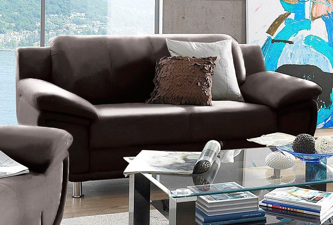 TRENDMANUFAKTUR 2-Sitzer Rondo, Breite 178 cm, breite Armlehnen, Füße chromfarben, Couch wahlweise mit Federkern und in verschiedenen Bezügen bestellbar von TRENDMANUFAKTUR