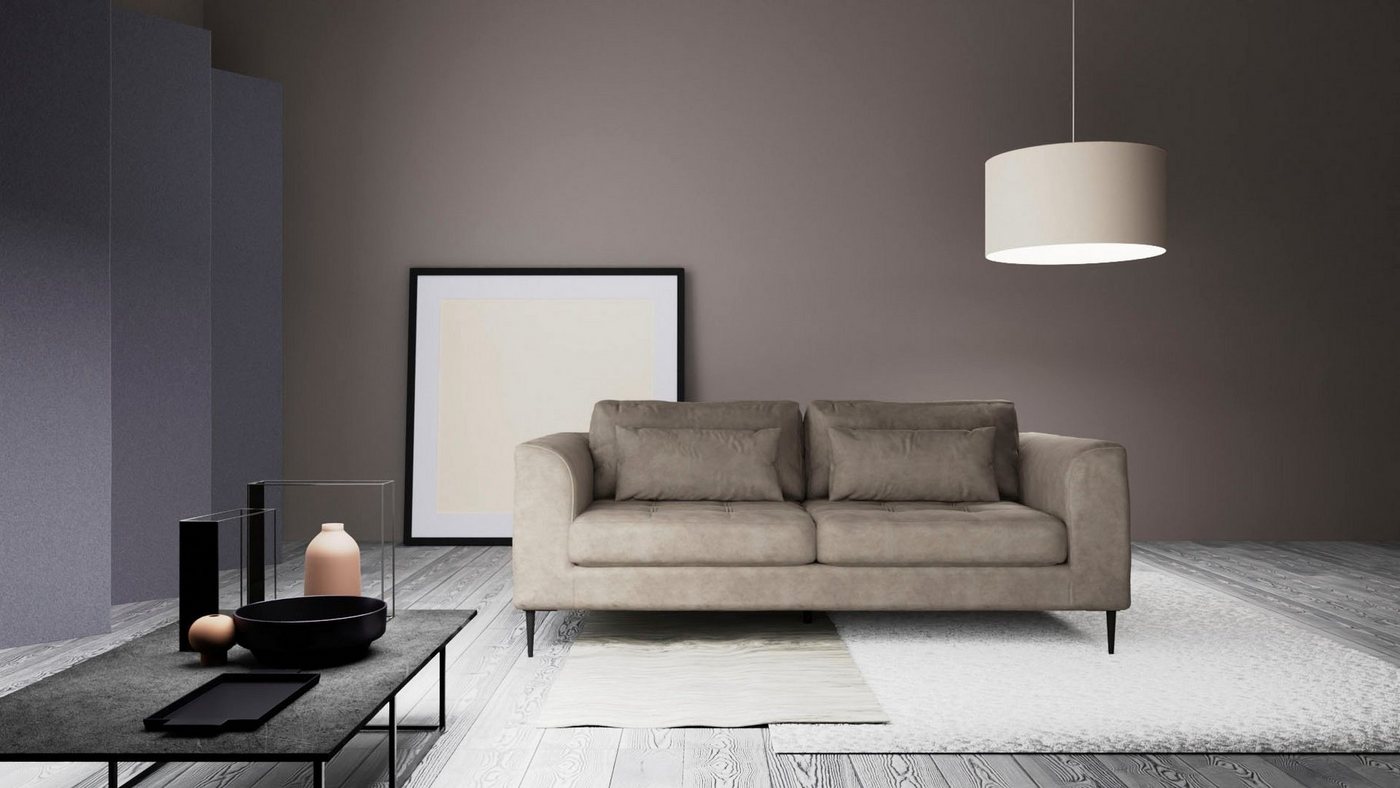 TRENDMANUFAKTUR 2-Sitzer Luzi, gemütlich und bequem, tolle Detailverabeitung, wahlweise mit Schlaffunktion und Bettkasten, inklusive Nierenkissen von TRENDMANUFAKTUR