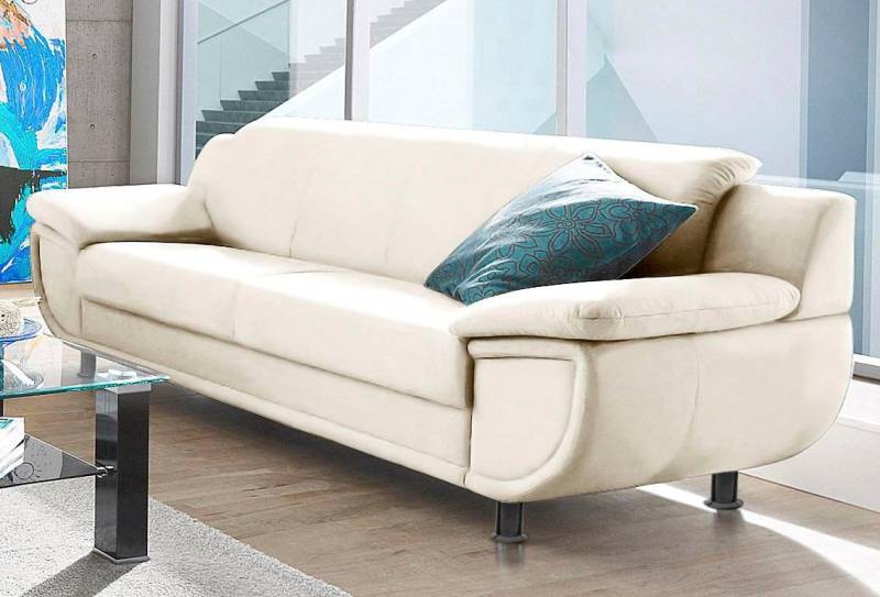 TRENDMANUFAKTUR 3-Sitzer Rondo, Breite 207 cm, breite Armlehnen, Füße schwarz, Big-Sofa wahlweise mit Federkern, in verschiedenen Bezügen bestellbar von TRENDMANUFAKTUR