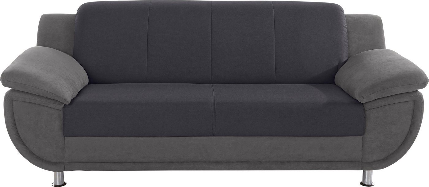 TRENDMANUFAKTUR 3-Sitzer Rondo 3, zeitlos und modern, bequem, Materialmix, wahlweise mit Federkern, extrabreite Armlehnen zum Relaxen von TRENDMANUFAKTUR