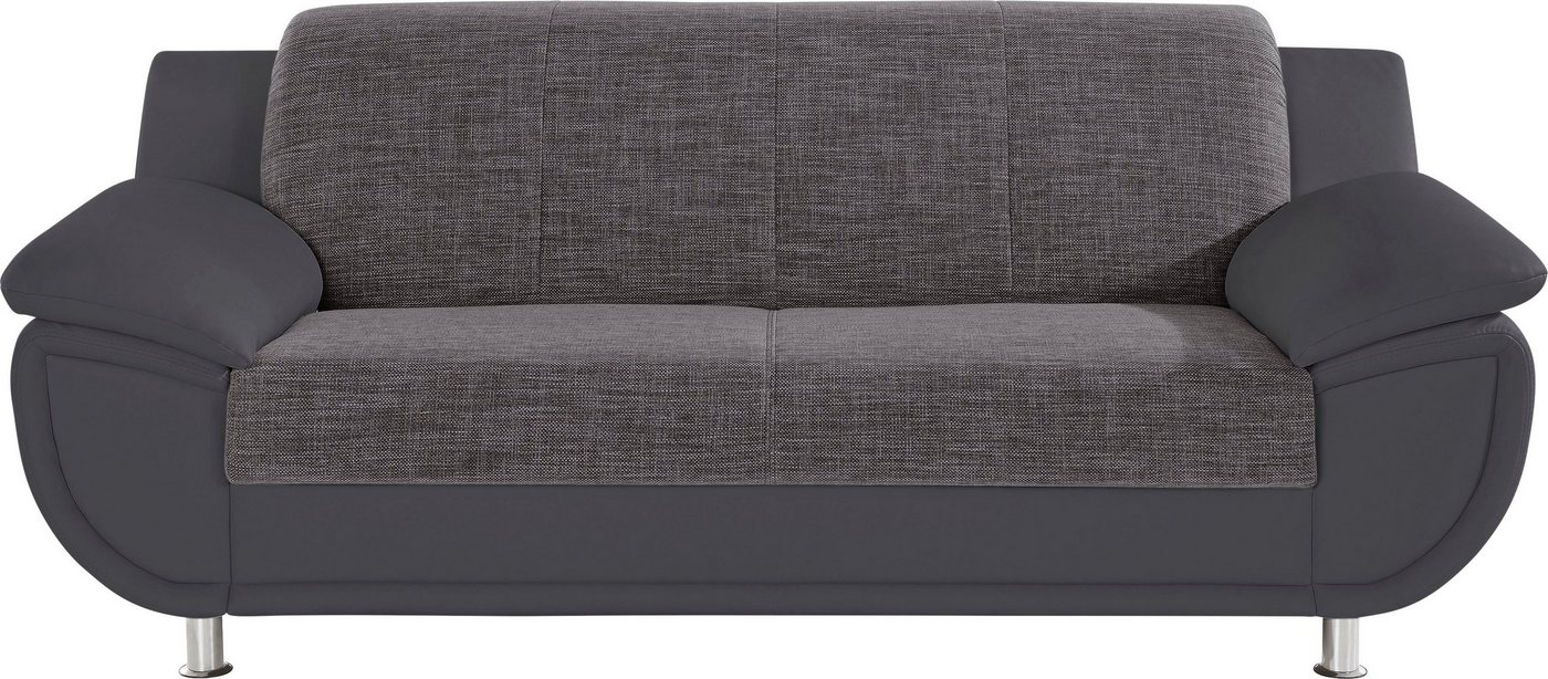 TRENDMANUFAKTUR 3-Sitzer Rondo 3, zeitlos und modern, bequem, Materialmix, wahlweise mit Federkern, extrabreite Armlehnen zum Relaxen von TRENDMANUFAKTUR