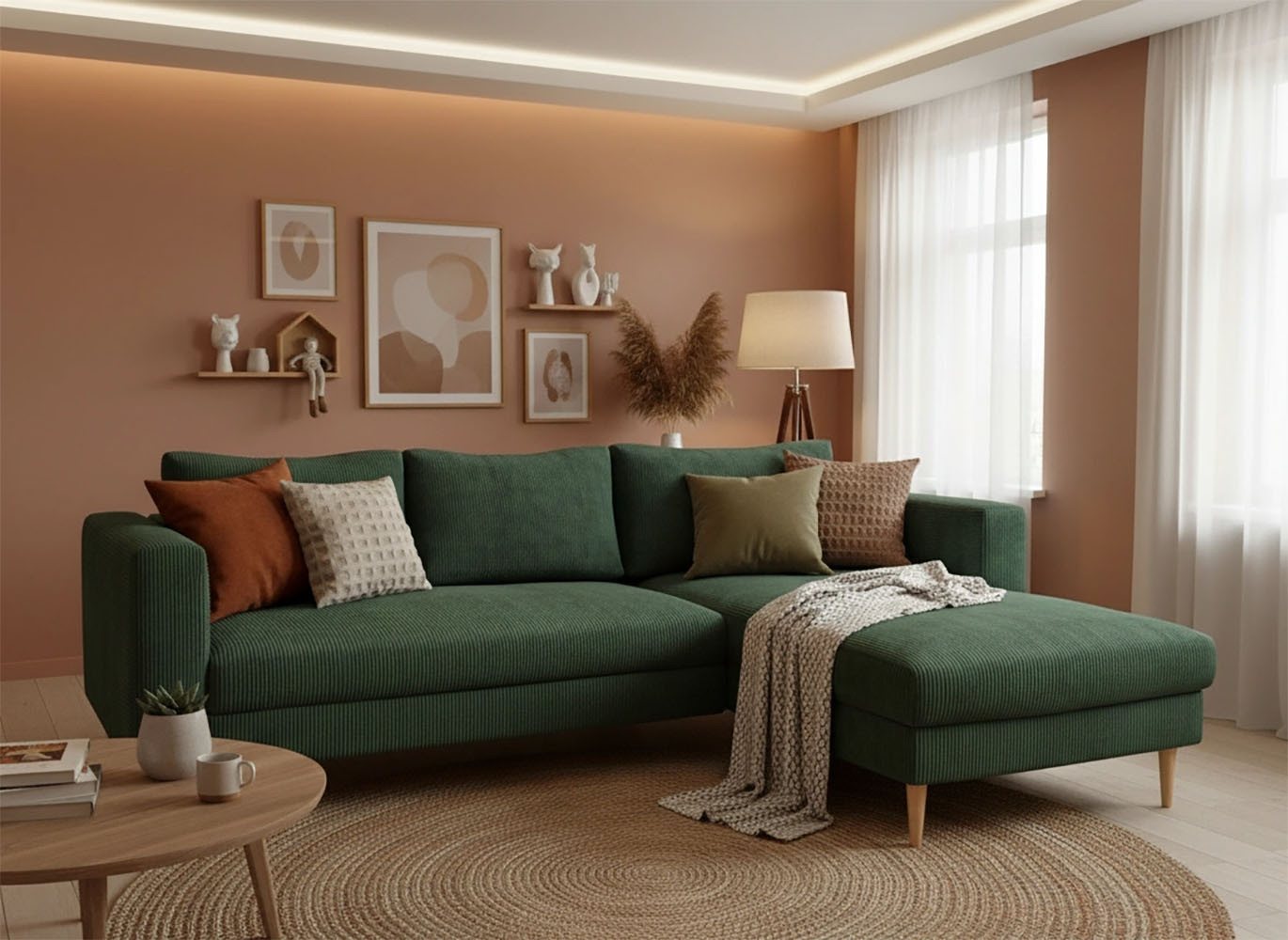 TRENDMANUFAKTUR Ecksofa Amazing, Couch wahlweise mit Schlaffunktion & Bettkasten, auch in Cord, Recamiere beidseitig montierbar, Sofa in L-Form, 232 cm von TRENDMANUFAKTUR