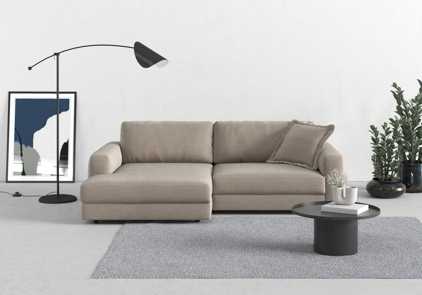 TRENDMANUFAKTUR Ecksofa Bourbon, 2 Teile, extra tiefe Sitzfläche, wahlweise mit Sitztiefenverstellung, L-Form von TRENDMANUFAKTUR