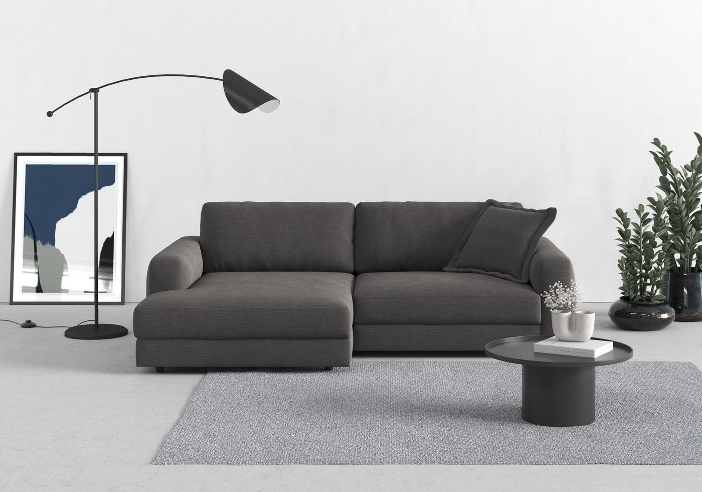 TRENDMANUFAKTUR Ecksofa Bourbon, 2 Teile, extra tiefe Sitzfläche, wahlweise mit Sitztiefenverstellung bestellbar von TRENDMANUFAKTUR