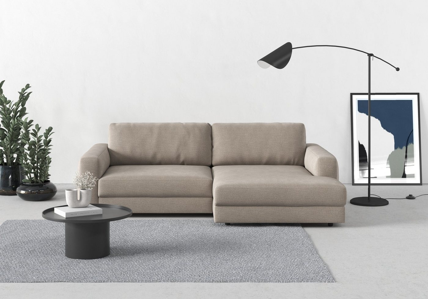 TRENDMANUFAKTUR Ecksofa Bourbon, 2 Teile, extra tiefe Sitzfläche, wahlweise mit Sitztiefenverstellung, L-Form von TRENDMANUFAKTUR