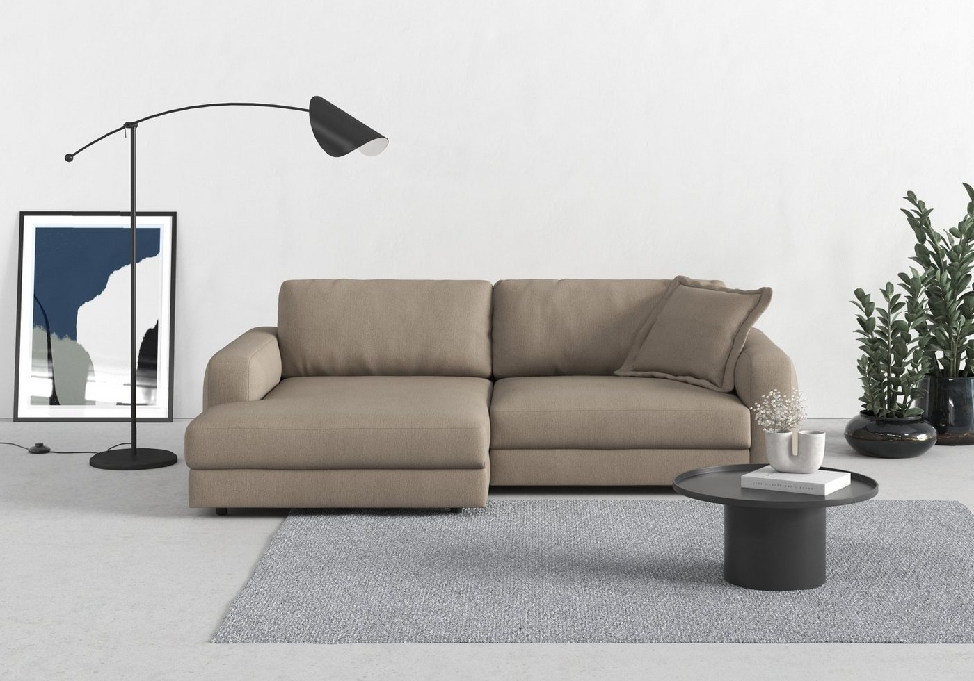 TRENDMANUFAKTUR Ecksofa Bourbon, 2 Teile, extra tiefe Sitzfläche, wahlweise mit Sitztiefenverstellung, L-Form von TRENDMANUFAKTUR