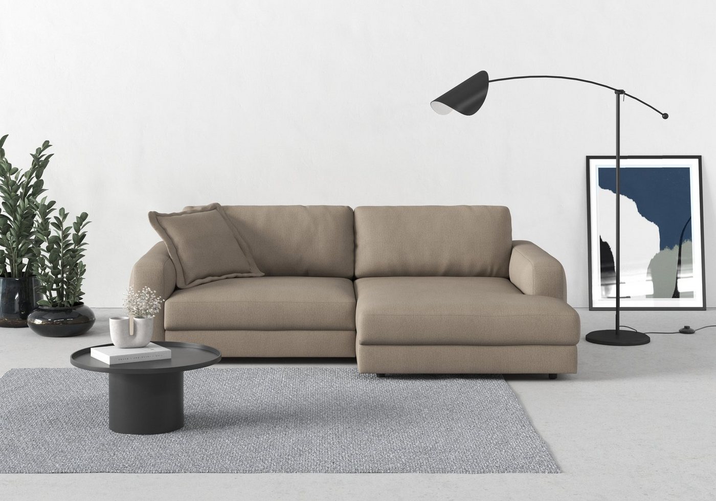 TRENDMANUFAKTUR Ecksofa Bourbon, 2 Teile, extra tiefe Sitzfläche, wahlweise mit Sitztiefenverstellung, L-Form von TRENDMANUFAKTUR