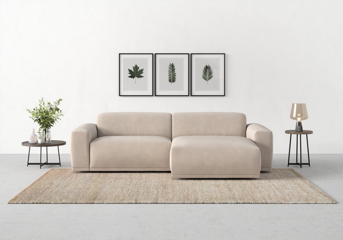 TRENDMANUFAKTUR Ecksofa Braga, 2 Teile, mit hochwertigem Kaltschaum, auch in Cord erhältlich, L-Form von TRENDMANUFAKTUR