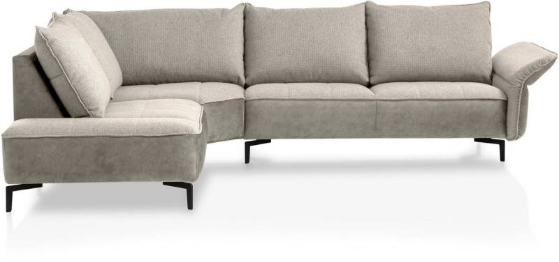 TRENDMANUFAKTUR Ecksofa Glamour, mit Kaltschaum, höhenverstellbarer Armlehne, Wendekissen, L-Form von TRENDMANUFAKTUR