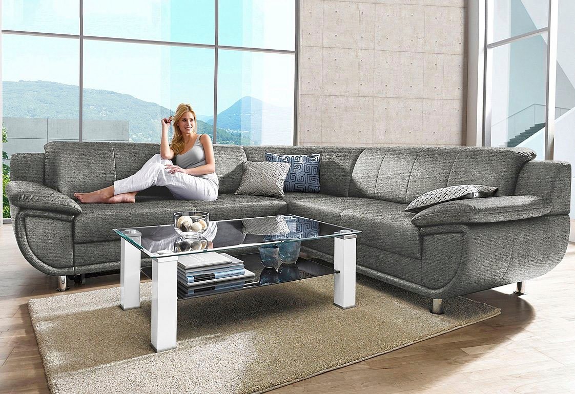 TRENDMANUFAKTUR Ecksofa Rondo wahlweise mit Schlaffunktion, 267x247 cm (BxT), breite Armlehnen, L-Form, wahlweise mit Federkern bestellbar, Füße chromfarben TRENDMANUFAKTUR Ecksofa Rondo wahlweise mit Schlaffunktion, 267x247 cm (BxT), breite Armlehnen, L-Form, wahlweise mit Federkern bestellbar, Füße chromfarben von TRENDMANUFAKTUR