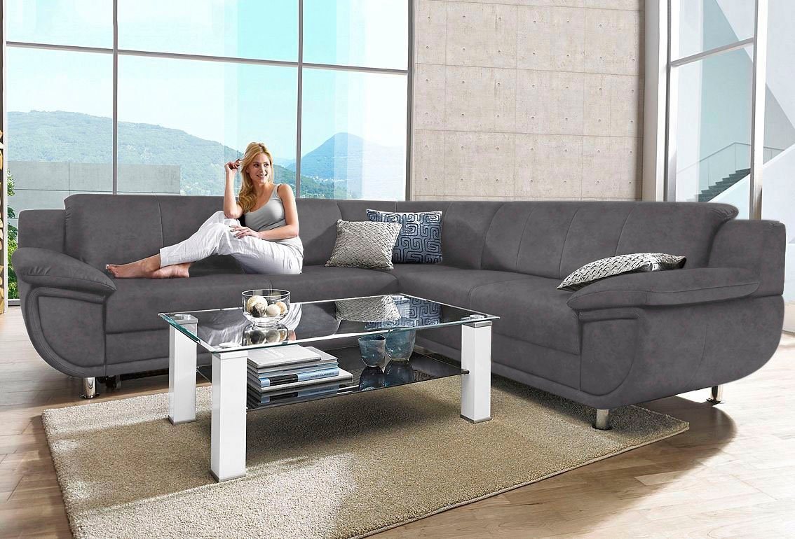 TRENDMANUFAKTUR Ecksofa Rondo, wahlweise mit Bettfunktion, mit extra breiten Armlehnen, L-Form von TRENDMANUFAKTUR