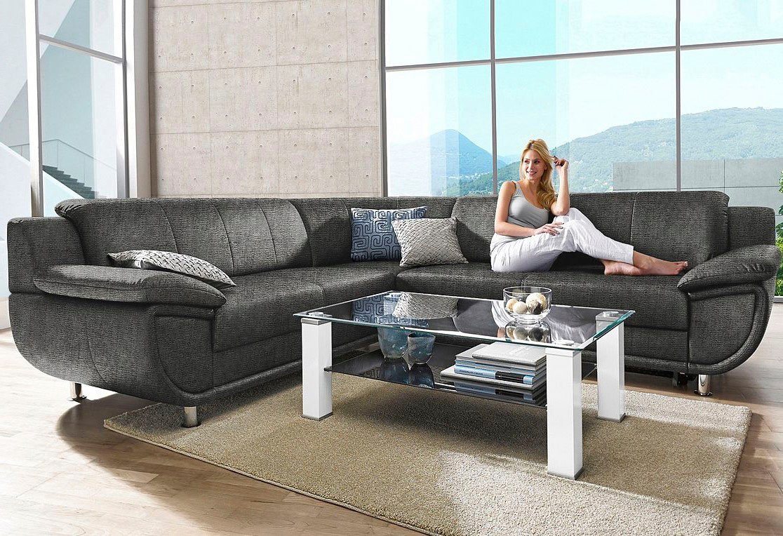 TRENDMANUFAKTUR Ecksofa Rondo wahlweise mit Schlaffunktion, bequeme Armlehnen, Bestseller, L-Form, wahlweise mit Federkern bestellbar, Füße chromfarben TRENDMANUFAKTUR Ecksofa Rondo wahlweise mit Schlaffunktion, bequeme Armlehnen, Bestseller, L-Form, wahlweise mit Federkern bestellbar, Füße chromfarben von TRENDMANUFAKTUR
