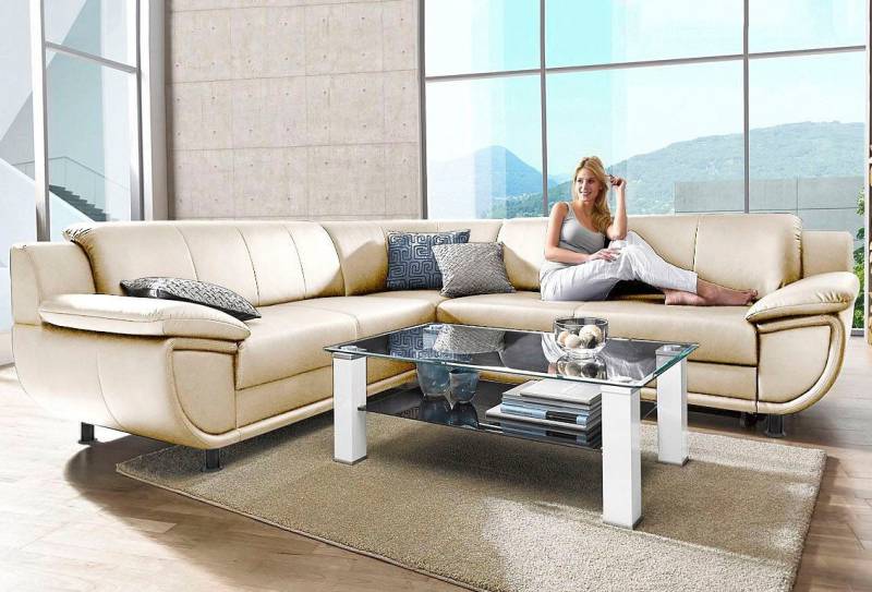 TRENDMANUFAKTUR Ecksofa Rondo wahlweise mit Schlaffunktion, 267x247 cm (BxT), breite Armlehnen, L-Form, wahlweise mit Federkern bestellbar, Füße schwarz TRENDMANUFAKTUR Ecksofa Rondo wahlweise mit Schlaffunktion, 267x247 cm (BxT), breite Armlehnen, L-Form, wahlweise mit Federkern bestellbar, Füße schwarz von TRENDMANUFAKTUR
