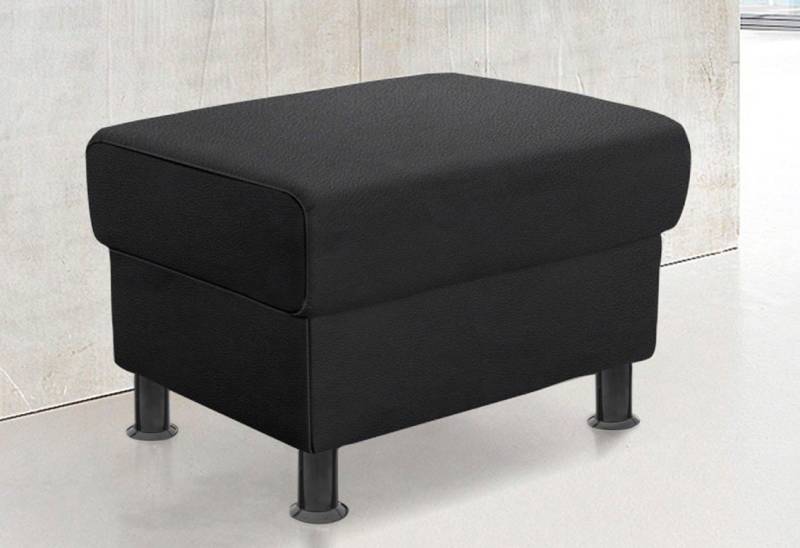TRENDMANUFAKTUR Hocker Rondo, Polsterhocker zur Serie, Breite 67 cm, Füße schwarz, Fußhocker wahlweise mit Federkern, in verschiedenen Bezügen bestellbar von TRENDMANUFAKTUR
