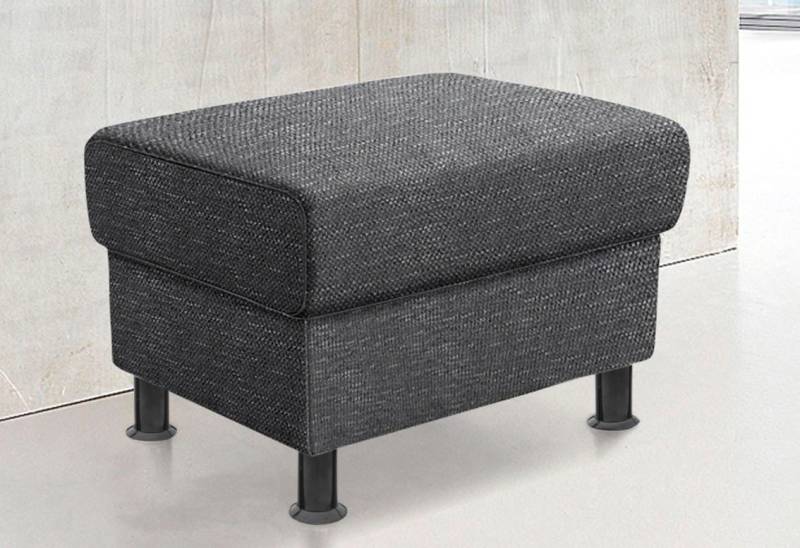 TRENDMANUFAKTUR Hocker Rondo, Polsterhocker zur Serie, Breite 67 cm, Füße schwarz, Fußhocker wahlweise mit Federkern, in verschiedenen Bezügen bestellbar von TRENDMANUFAKTUR