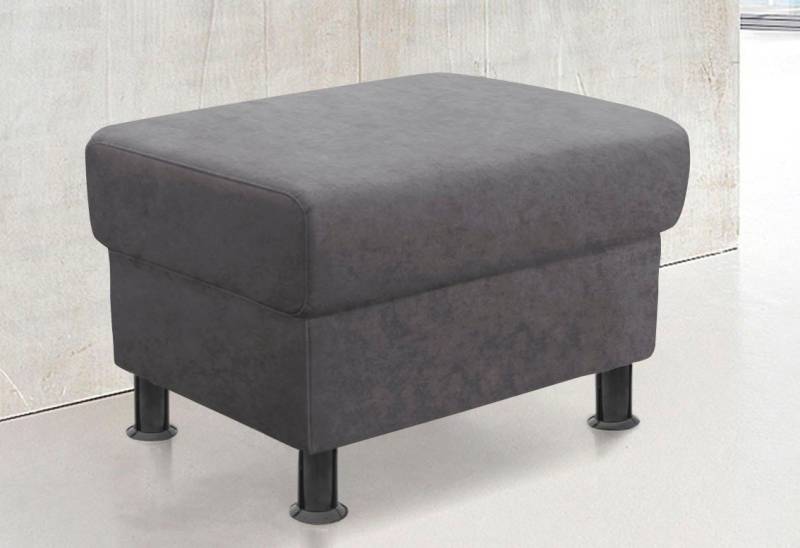 TRENDMANUFAKTUR Hocker Rondo, Polsterhocker zur Serie, Breite 67 cm, Füße schwarz, Fußhocker wahlweise mit Federkern, in verschiedenen Bezügen bestellbar von TRENDMANUFAKTUR