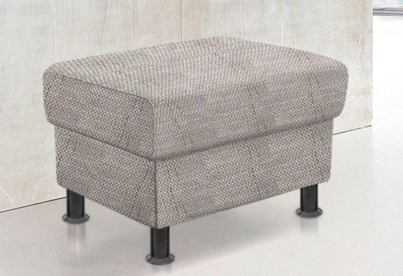 TRENDMANUFAKTUR Hocker Rondo, Polsterhocker zur Serie, Breite 67 cm, Füße schwarz, Fußhocker wahlweise mit Federkern, in verschiedenen Bezügen bestellbar von TRENDMANUFAKTUR