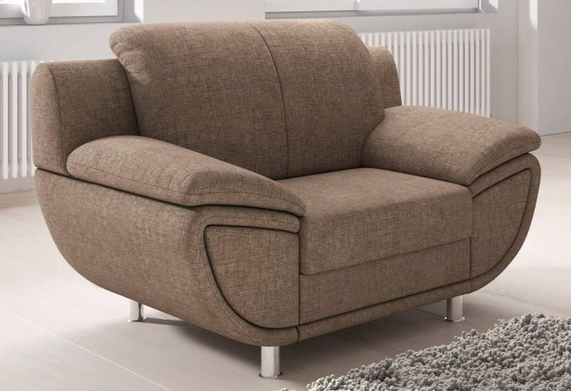 TRENDMANUFAKTUR Sessel Rondo II, Loungesessel zeitlos und bequem, wahlweise mit komfortablem Federkern, mit extra breiten Armlehnen von TRENDMANUFAKTUR