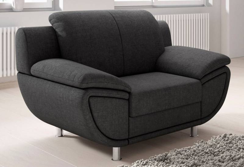 TRENDMANUFAKTUR Sessel Rondo II, Loungesessel zeitlos und bequem, wahlweise mit komfortablem Federkern, mit extra breiten Armlehnen von TRENDMANUFAKTUR