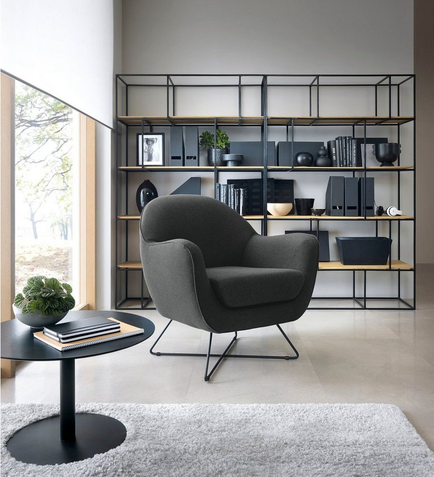 TRENDMANUFAKTUR Sessel Evora, Loungesessel, Designsessel, in zeitlosem Stil mit modernem Metallgestell TRENDMANUFAKTUR Sessel Evora, Loungesessel, Designsessel, in zeitlosem Stil mit modernem Metallgestell von TRENDMANUFAKTUR