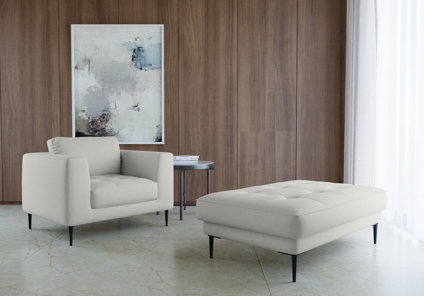 TRENDMANUFAKTUR Sessel Luzi, Loungesessel, modern mit extra hohen Füßen, Designsessel mit tollem Sitzkomfort, Metallfüße schwarz, Breite 96 cm TRENDMANUFAKTUR Sessel Luzi, Loungesessel, modern mit extra hohen Füßen, Designsessel mit tollem Sitzkomfort, Metallfüße schwarz, Breite 96 cm von TRENDMANUFAKTUR
