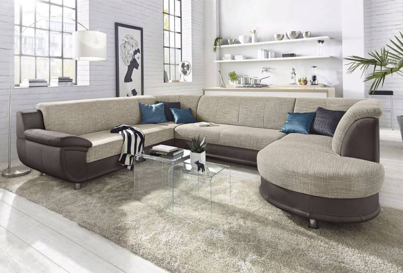 TRENDMANUFAKTUR Wohnlandschaft Rondo 3, zeitlos und modern, im Materialmix, U-Form, wahlweise für mehr Komfort mit Federkern, wahlweise mit Bettfunktion TRENDMANUFAKTUR Wohnlandschaft Rondo 3, zeitlos und modern, im Materialmix, U-Form, wahlweise für mehr Komfort mit Federkern, wahlweise mit Bettfunktion von TRENDMANUFAKTUR
