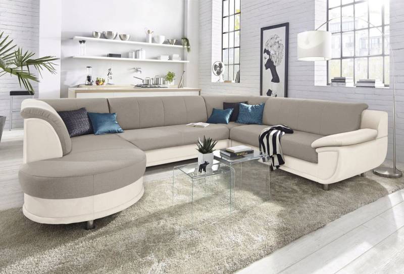 TRENDMANUFAKTUR Wohnlandschaft Rondo 3, zeitlos und modern, im Materialmix, U-Form, wahlweise für mehr Komfort mit Federkern, wahlweise mit Bettfunktion TRENDMANUFAKTUR Wohnlandschaft Rondo 3, zeitlos und modern, im Materialmix, U-Form, wahlweise für mehr Komfort mit Federkern, wahlweise mit Bettfunktion von TRENDMANUFAKTUR