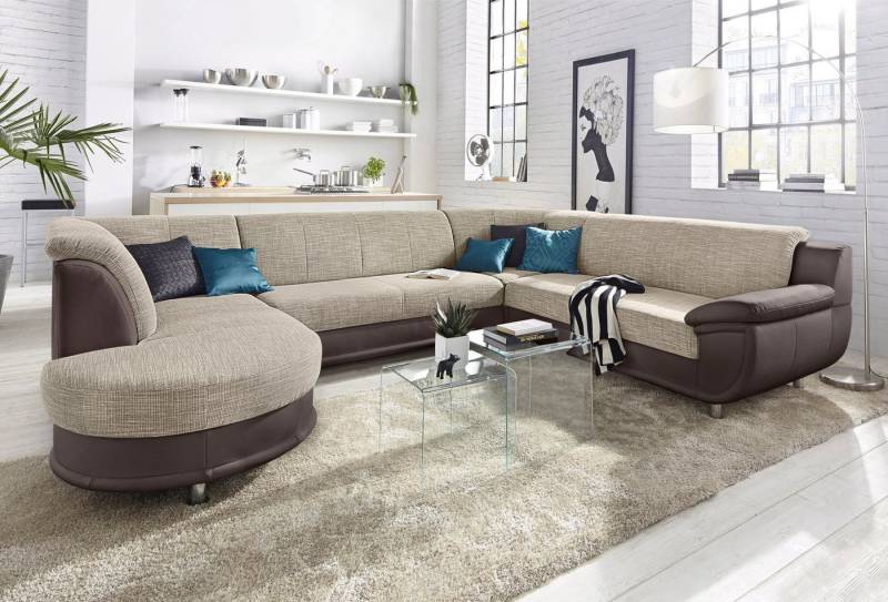 TRENDMANUFAKTUR Wohnlandschaft Rondo 3, zeitlos und modern, im Materialmix, U-Form, wahlweise für mehr Komfort mit Federkern, wahlweise mit Bettfunktion TRENDMANUFAKTUR Wohnlandschaft Rondo 3, zeitlos und modern, im Materialmix, U-Form, wahlweise für mehr Komfort mit Federkern, wahlweise mit Bettfunktion von TRENDMANUFAKTUR