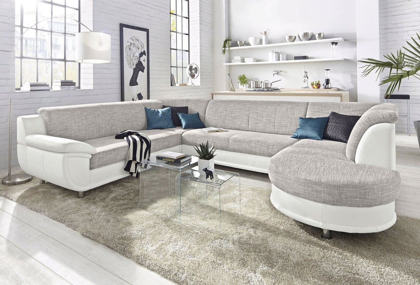 TRENDMANUFAKTUR Wohnlandschaft Rondo 3, zeitlos und modern, im Materialmix, U-Form, wahlweise für mehr Komfort mit Federkern, wahlweise mit Bettfunktion TRENDMANUFAKTUR Wohnlandschaft Rondo 3, zeitlos und modern, im Materialmix, U-Form, wahlweise für mehr Komfort mit Federkern, wahlweise mit Bettfunktion von TRENDMANUFAKTUR